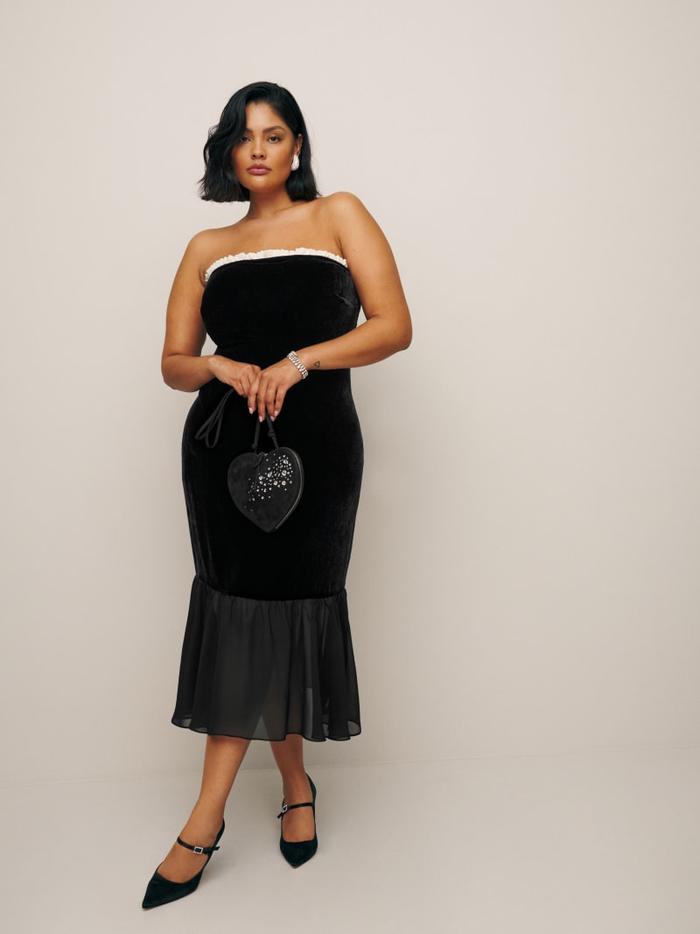 The Reformation Le Marais Velvet Dress Es