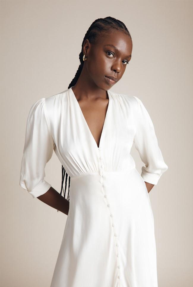 Ghost Madison Ivory Midi Dress