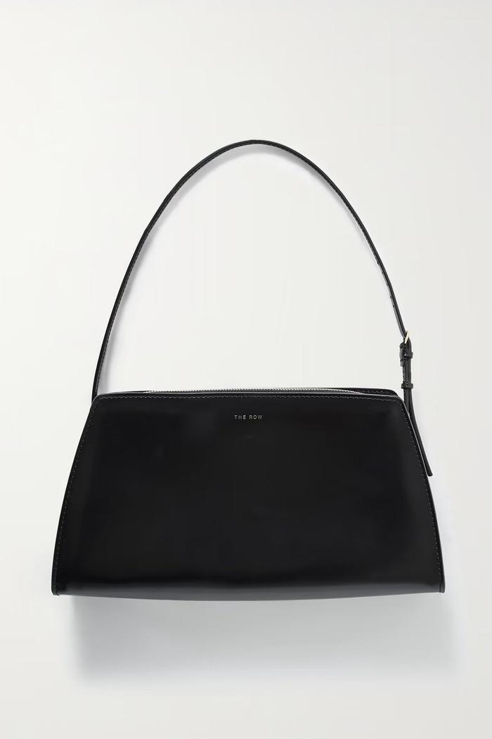 The Row Dalia Glossed-Leather Shoulder Bag