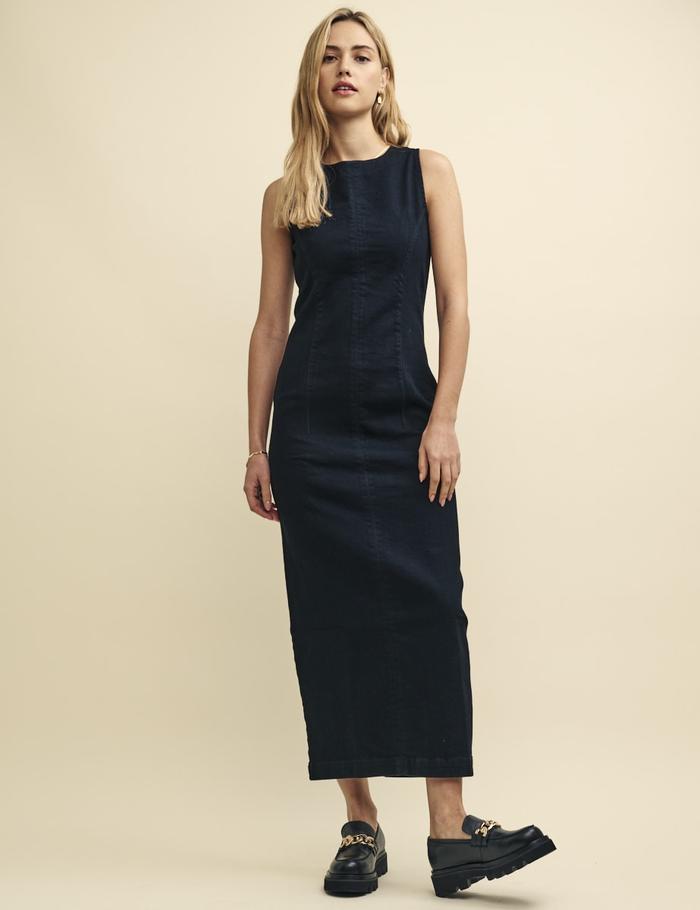 Nobody's Child Black Denim Clerkenwell Midaxi Dress