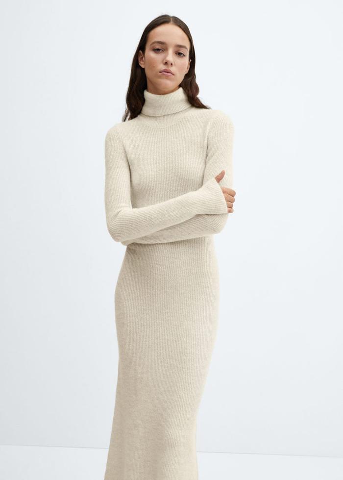 Mango Knitted Turtleneck Dress - Women | Mango United Kingdom