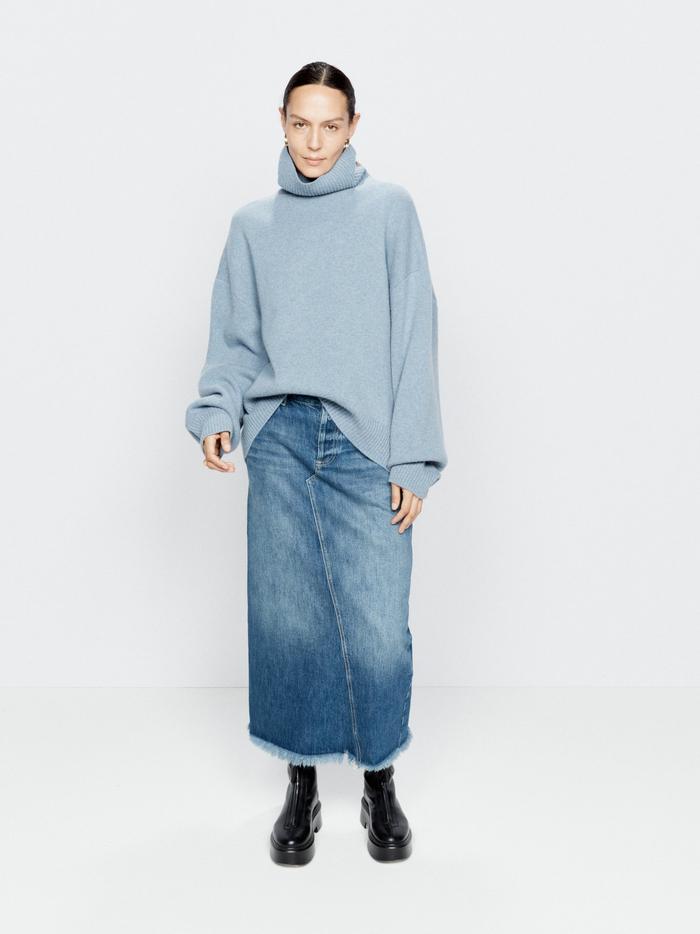 Split-Back Organic-Cotton Denim Skirt
