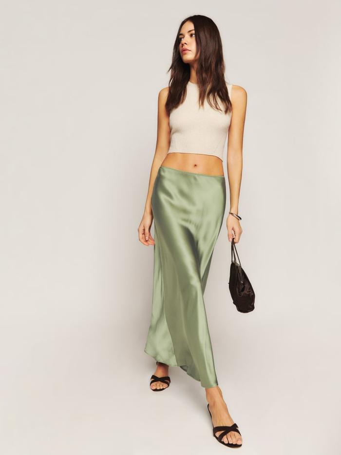 Reformation Layla Silk Skirt
