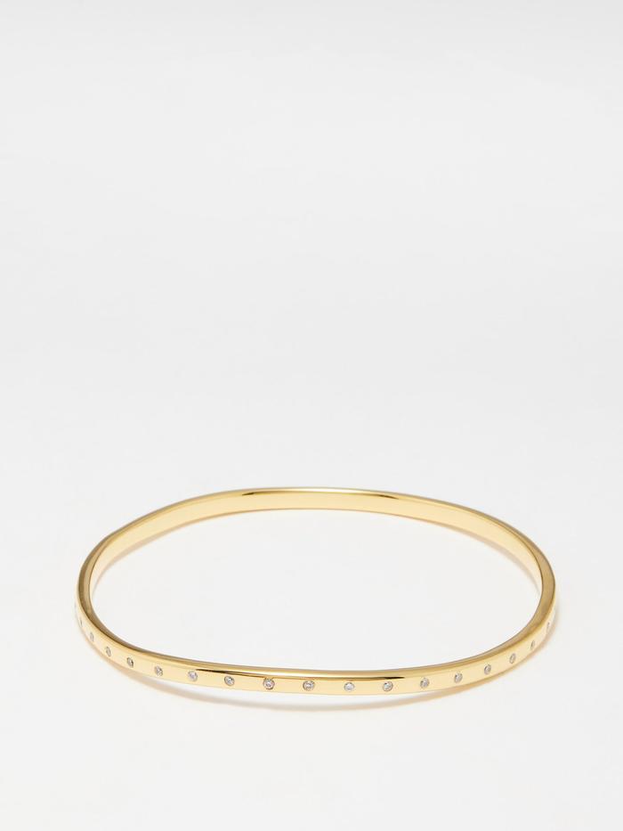 Daphine Aurora Crystal-Embellished 18kt Gold-Plated Bangle