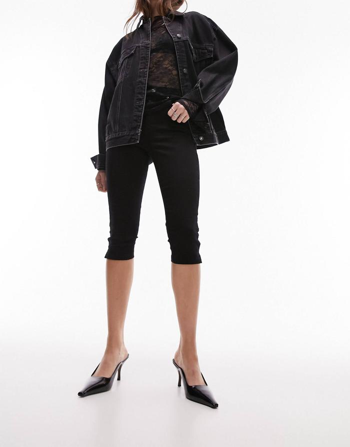 Topshop Jamie Capri Jean in Black