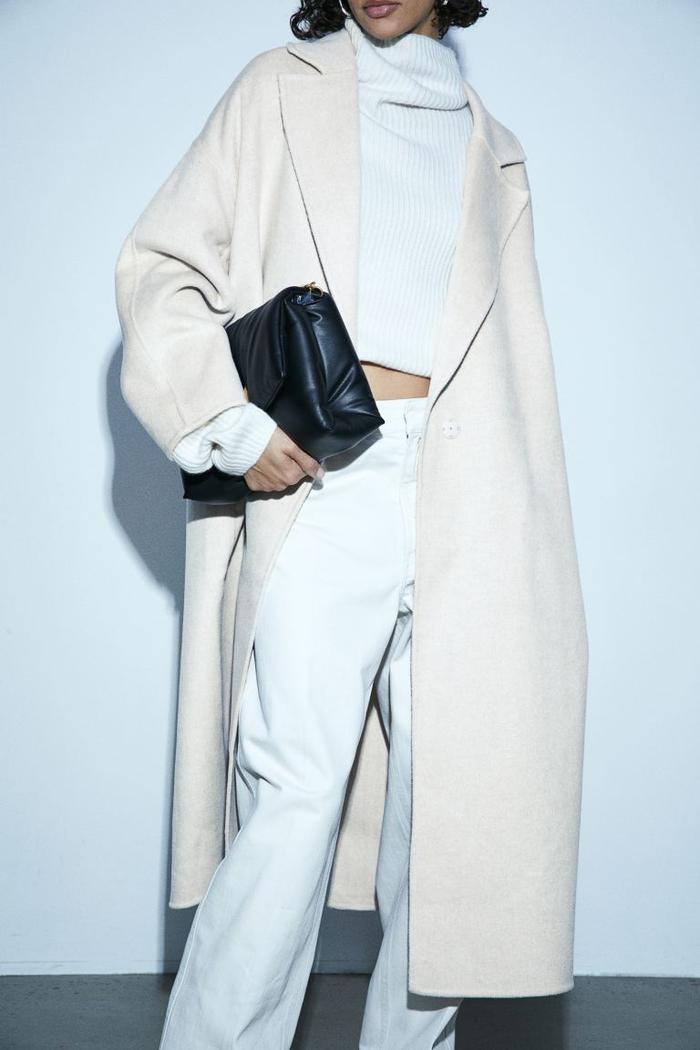 H&M Wool-Blend Coat in Light Beige