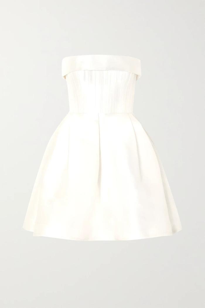 Alex Perry Elyse Strapless Silk-Faille Mini Dress