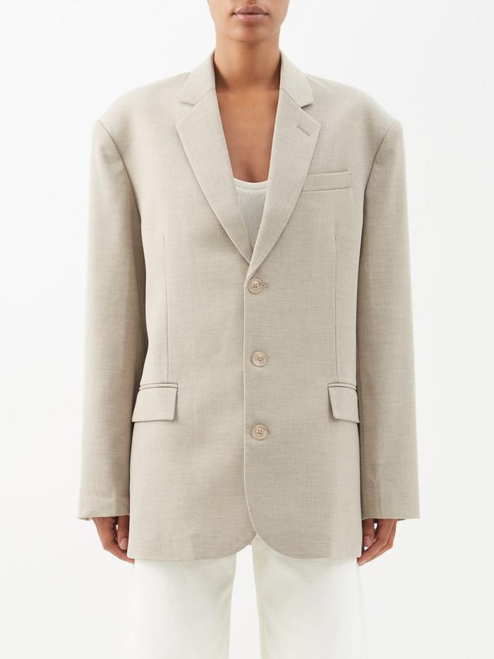 The Frankie Shop Gelso Oversized Tencel-Blend Blazer