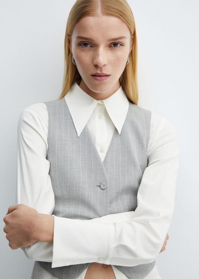 Mango Pinstriped Suit Waistcoat