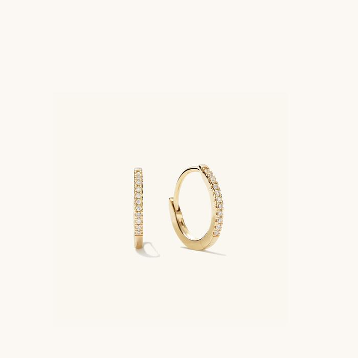 Mejuri Pavé Diamond Huggie Hoops