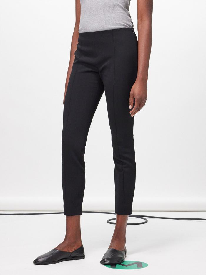 The Row Kosso Wool-Blend Crepe Slim-Leg Trousers